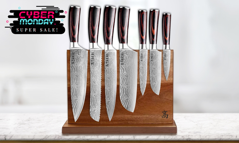 Autograph 7-Piece Knife Set with Takumi Knife Holder